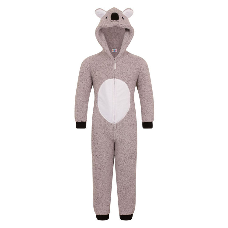 Picture of 04711 KIDS UNISEX GREY KOALA BEAR FLEECY JUMPSUIT/ONESIE